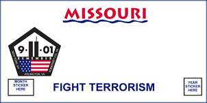 Fight Terrorism license plate example